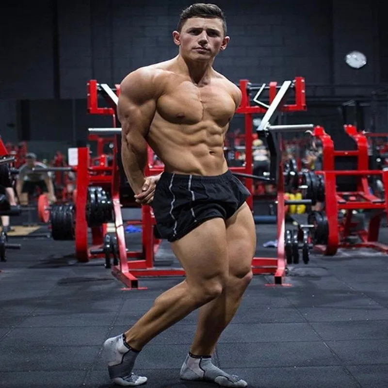 Шорты мужские спортивные для фитнеса и бодибилдинга дышащие короткие штаны
