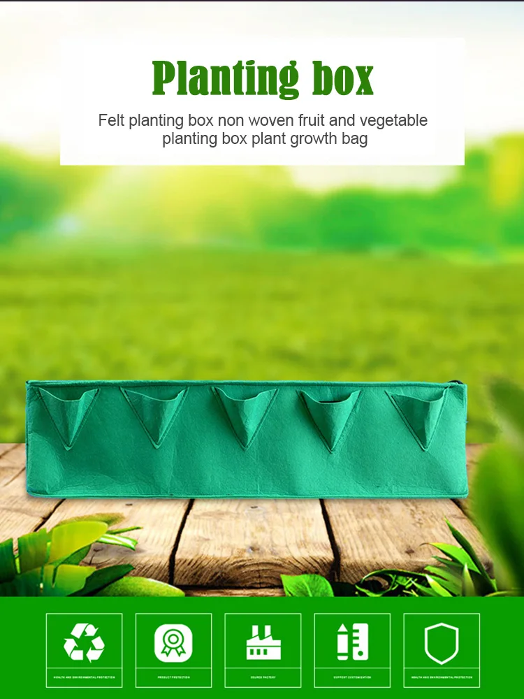 

Non Woven Fabric Planting Box Fruit Vegetable Planting Growing Bag Rectangular Flower Plant Growth Container for Outdoor Balcony