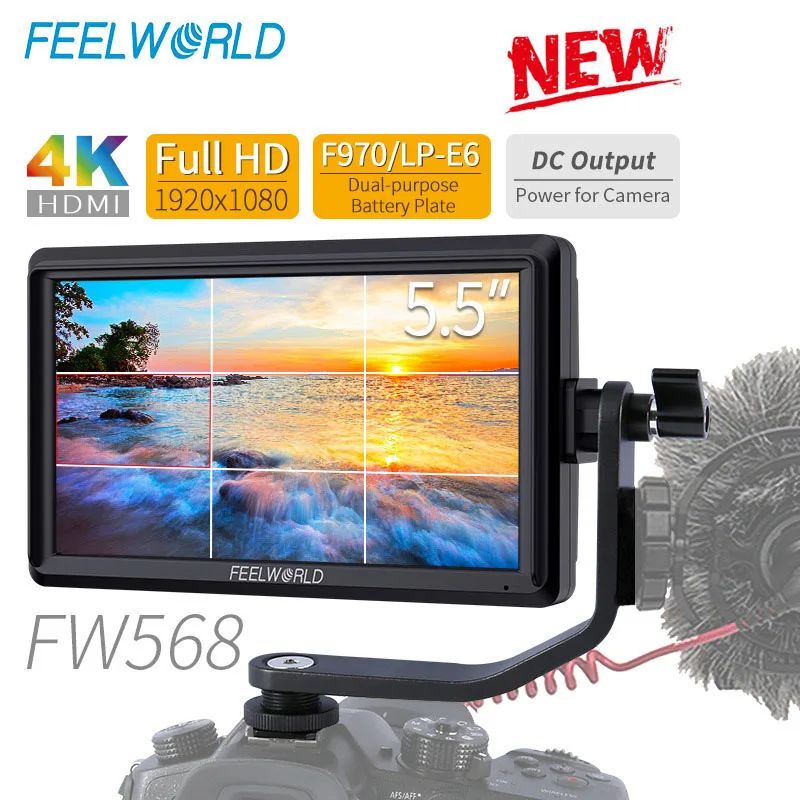 Preise FEELWORLD FW568 5,5 Zoll Kamera Feld DSLR Monitor Kleine Full HD 4K HDMI 1920x1080 IPS Video Fokus Unterstützen Für Sony Nikon Canon