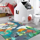 Мультяшный ковер с динозавром, ковер для детской комнаты, игровой зоны, декоративный ковер для спальни, нескользящий коврик для ванной, домашний ковер
