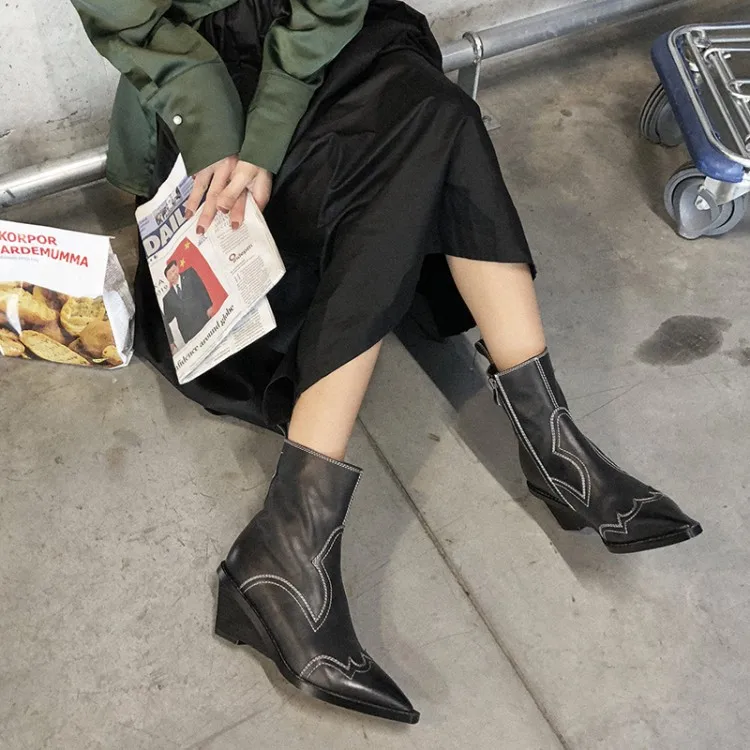 Женские ботильоны из мягкой бычьей кожи MLJUESE зимние вечерние ботинки на молнии с