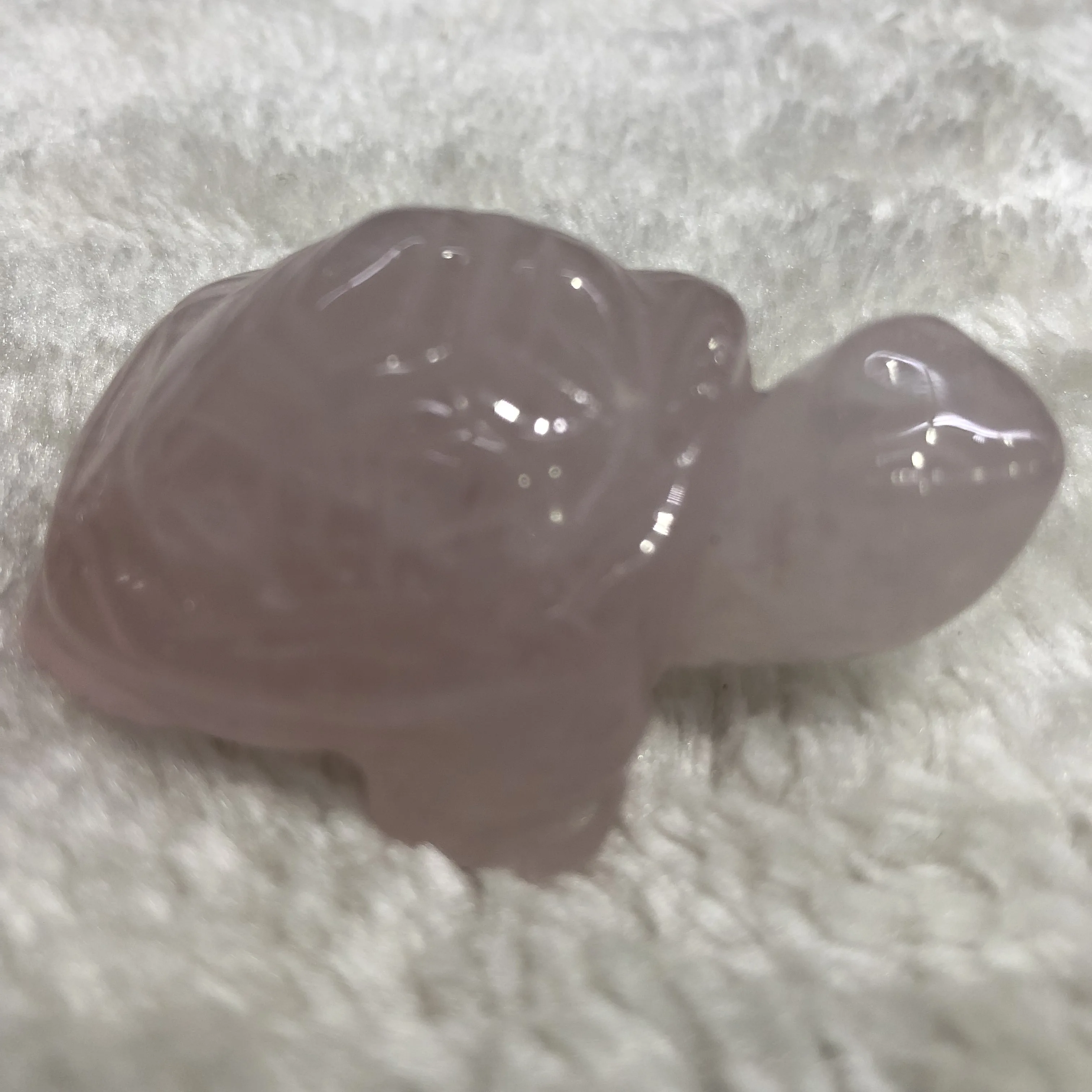 

Exquisite natural pink crystal turtle stone carving