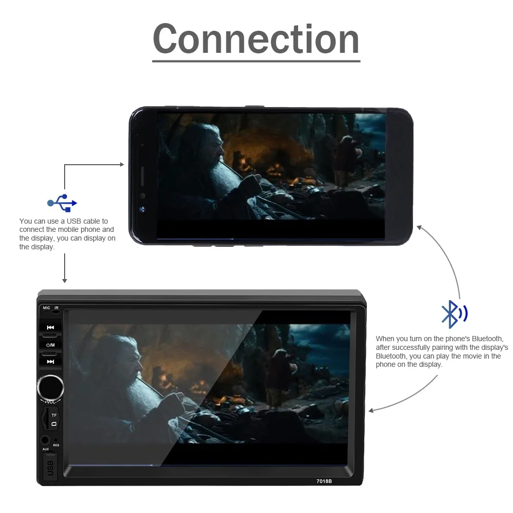 MP5-Player автомобильный аудио видео плеер с включающим в себя гарнитуру блютус и