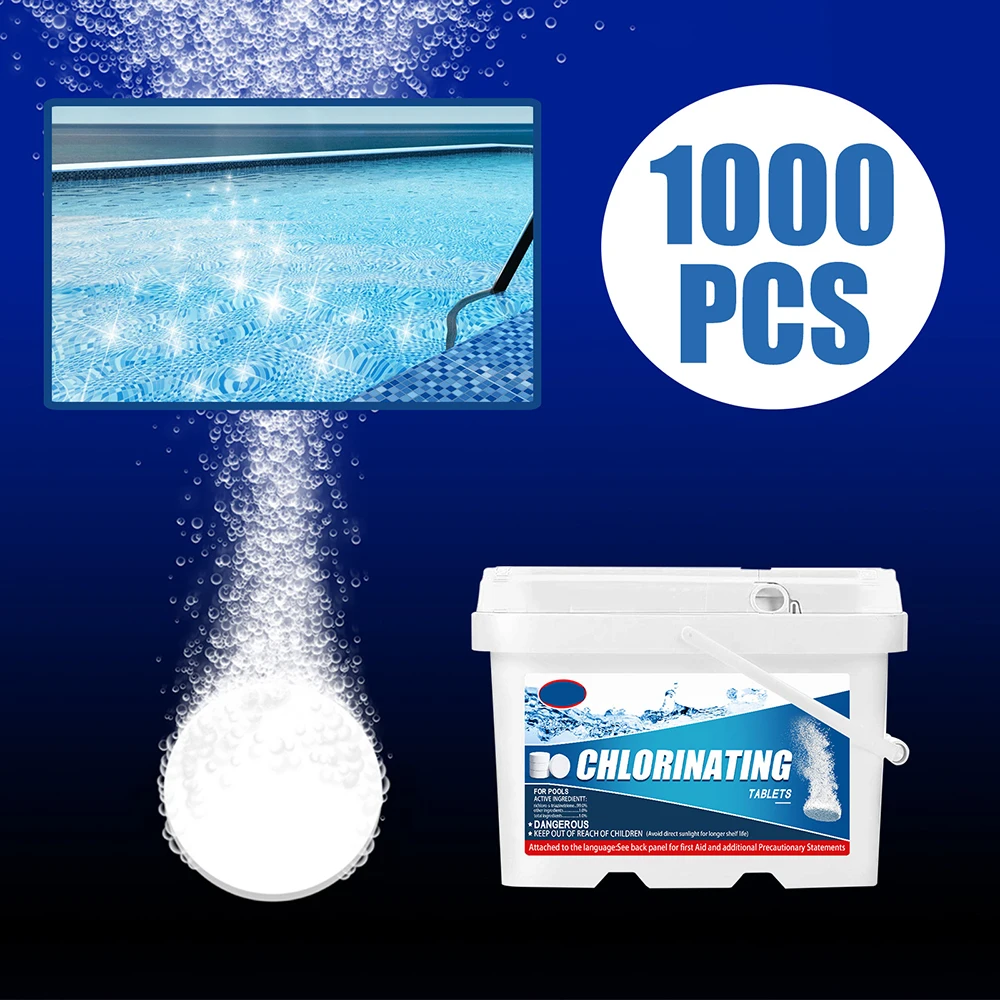

New Design Garden Supplies Cleaning Tools 1000Pcs Pool Tablets Chlorinating Tablets with Storage Box Swimming Pool Cleaning Tool