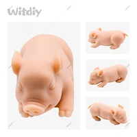 witdiy silicone rebirth doll kit diy collectible and very realistic pig with eyes closed palm size is only 5 11 inches