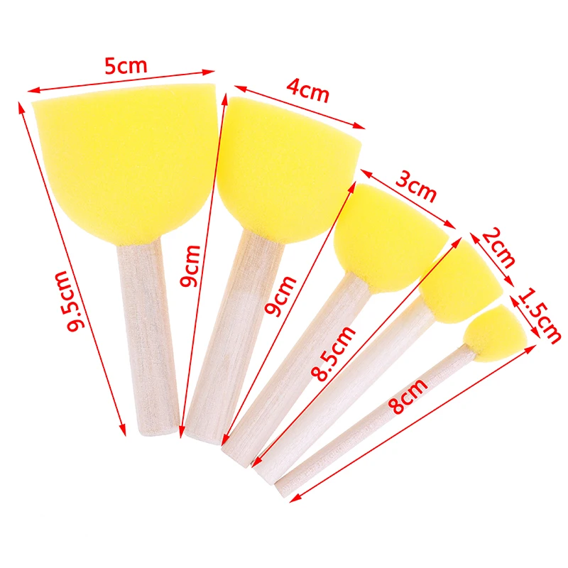 3 шт./5 шт. деревянная кисть для трафаретов/губчатые кисти из свиной щетиной