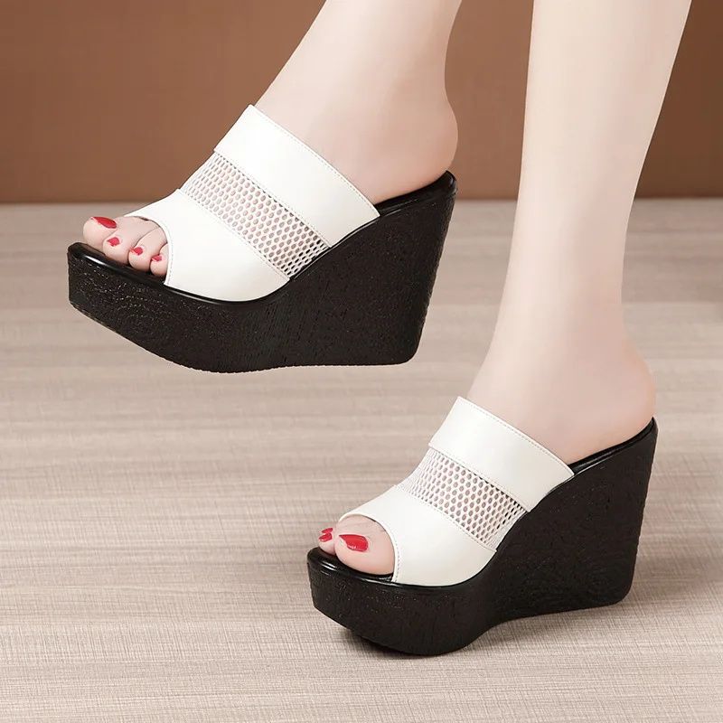 Wedges Slippers Women Summer High Heels Woman Platforms Shoes Wedge Heel Slippers Slides Women Shoes Plus Size 43 Womens Sandas