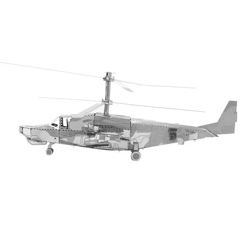 

3D DIY Metal Puzzle KA-50 Aircraft Helicopter Model Kits Laser Cut Assemble Jigsaw Toys Decoration for Children