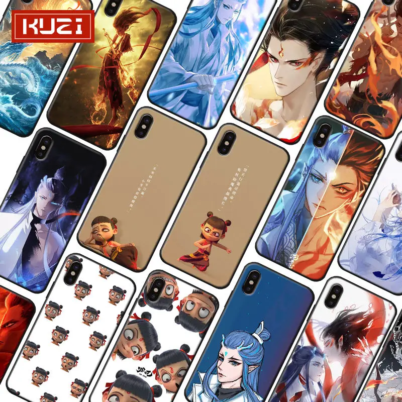 Nezha cartoon Soft Silicone Phone Case for iPhone X XS MAX XR 7 8 6 6S plus 5S SE |