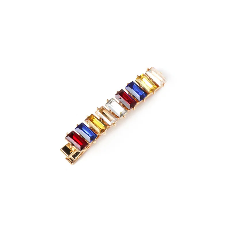 

1PC Colorful Luxury Crystal Hairpins Metal Geometric Round Oval Rhinestones Hair Clips Hair Jewelry Accessories Gifts Headware