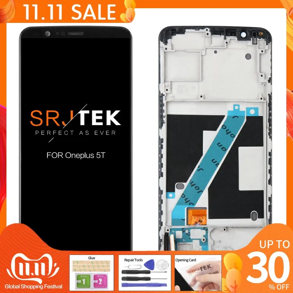 ЖК дисплей TFT/OLED/AMOLED для Oneplus 5 T сенсорный дигитайзер в сборе One Plus с рамкой OnePlus A5010