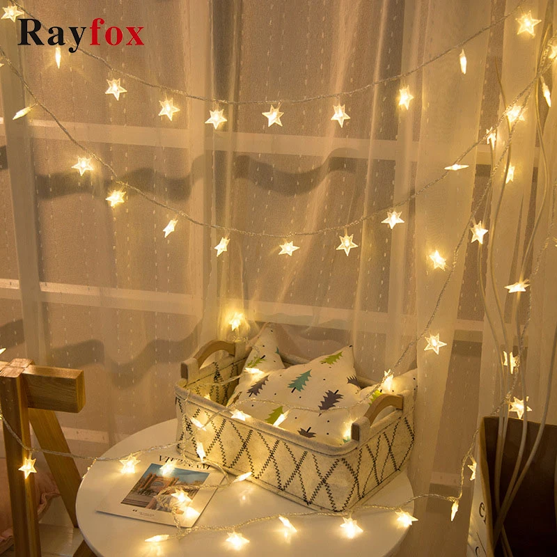LED Star Lamp String Fairy Light Garland Christmas Tree Decorations Battery Powered New Year's Ornaments Xmas Home Decor Navidad | Дом и