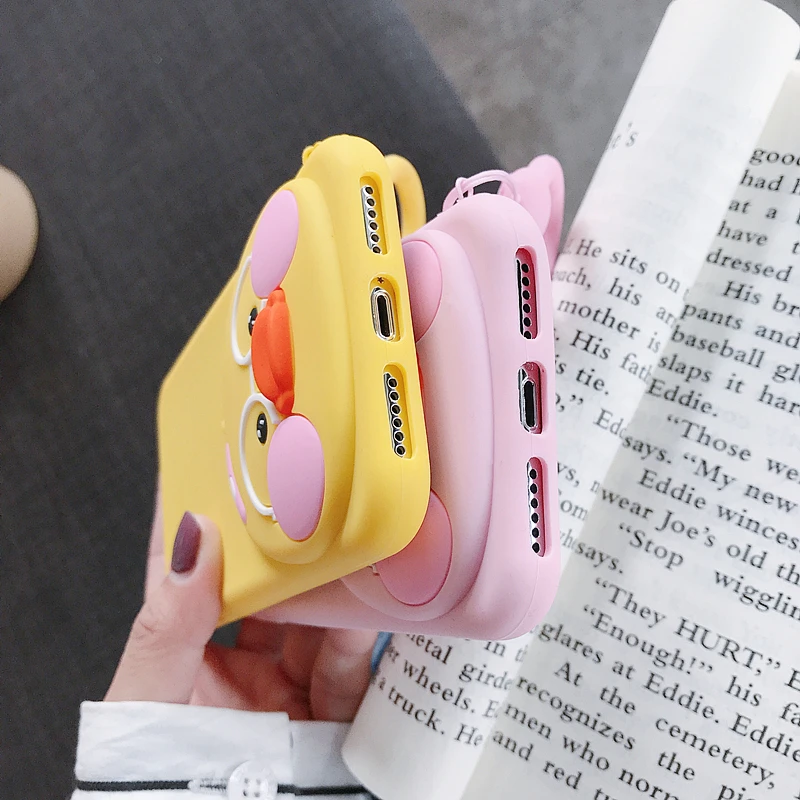 3D Cartoon Cute Glasses Duck Soft Silicone Back Cover For iPhone 6 6s Plus X XR Xs Max 7 8 Phone Cases Fundas Coque Capa |