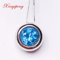 xin yipeng gemstone jewelry real s925 sterling silver inlaid blue topaz pendant fine anniversary gift for women free shipping
