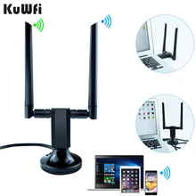 KuWFi USB3.0 Wifi Adapter 1900mbps Dual Band 2.4G/5Ghz Wifi Antenna  2*5dBi  Wireless USB Network Card Receiver for PC/Laptop