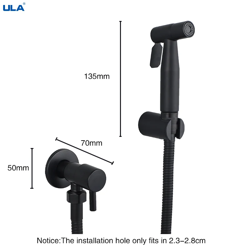 ULA Handheld Bidet Spray Shower Set With Hose Toilet Shattaf Sprayer Anal Douche Kit Faucet Black Stainless Steel | Обустройство дома