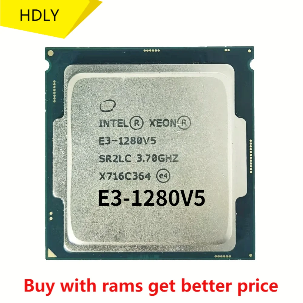 

Original Intel Xeon E3-1280V5 CPU 3.70GHz 8M 80W LGA1151 E3-1280 V5 Quad-core E3 1280 V5 processor E3 1280V5 Free shipping