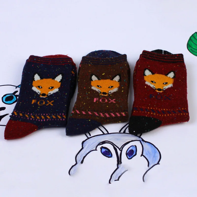 Носки в горошек Snow Elephent хлопковые шерстяные носки с изображением совы мягкие