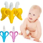 Безопасная детская силиконовая Бриллиантовая зубная щетка без бисфенола А, банан, кукуруза, игрушки для прорезывания зубов, жевательные игрушки для младенцев, подарки для новорожденных