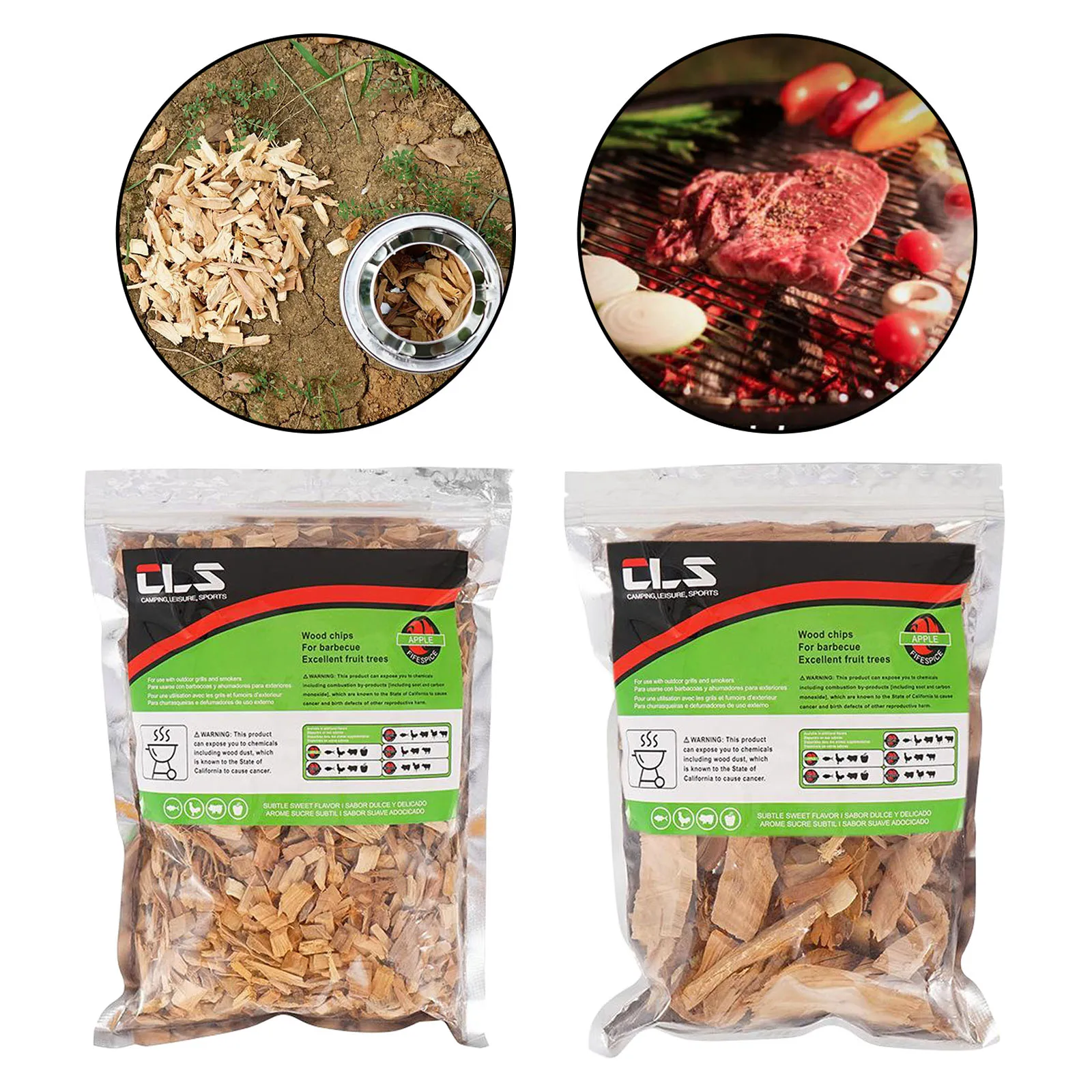 

Food Smoke Apple Wood Chips BBQ Tools for Smoking Grilling Cooking 1.1 Lbs