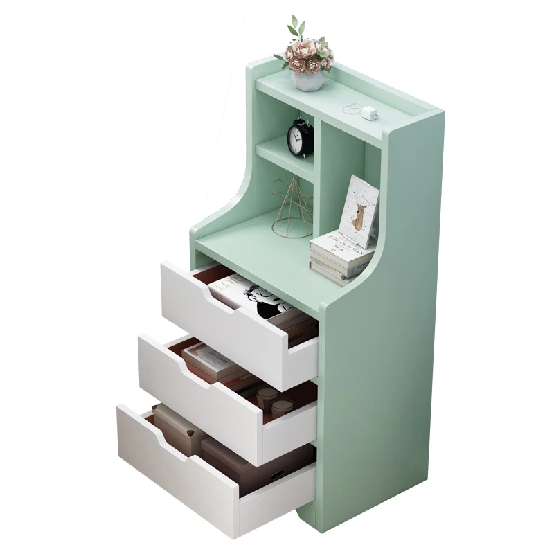 

Solid Wood Color Simple Modern Bedside Table Nordic Storage Cabinet Bedroom Bedside Shelf Variety Of Styles Drawer Type Rack