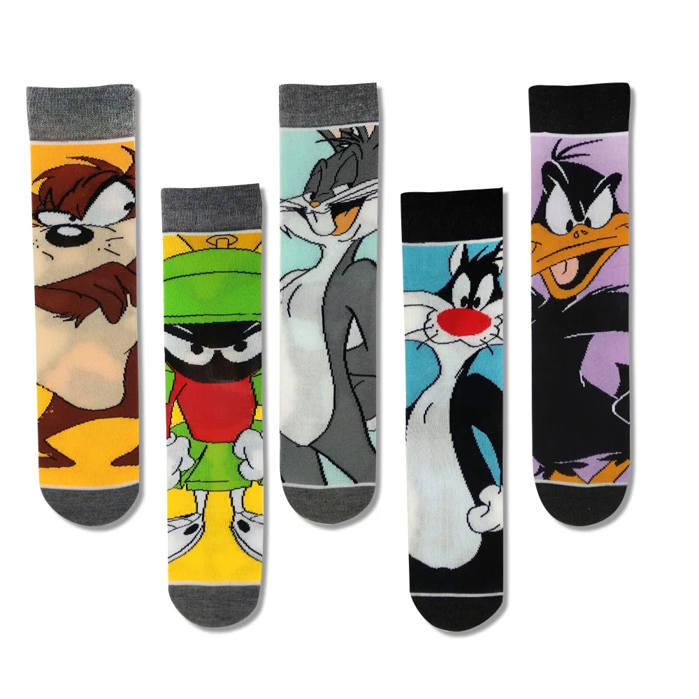Носки мужские с аниме рисунком кролика повседневные креативные забавные