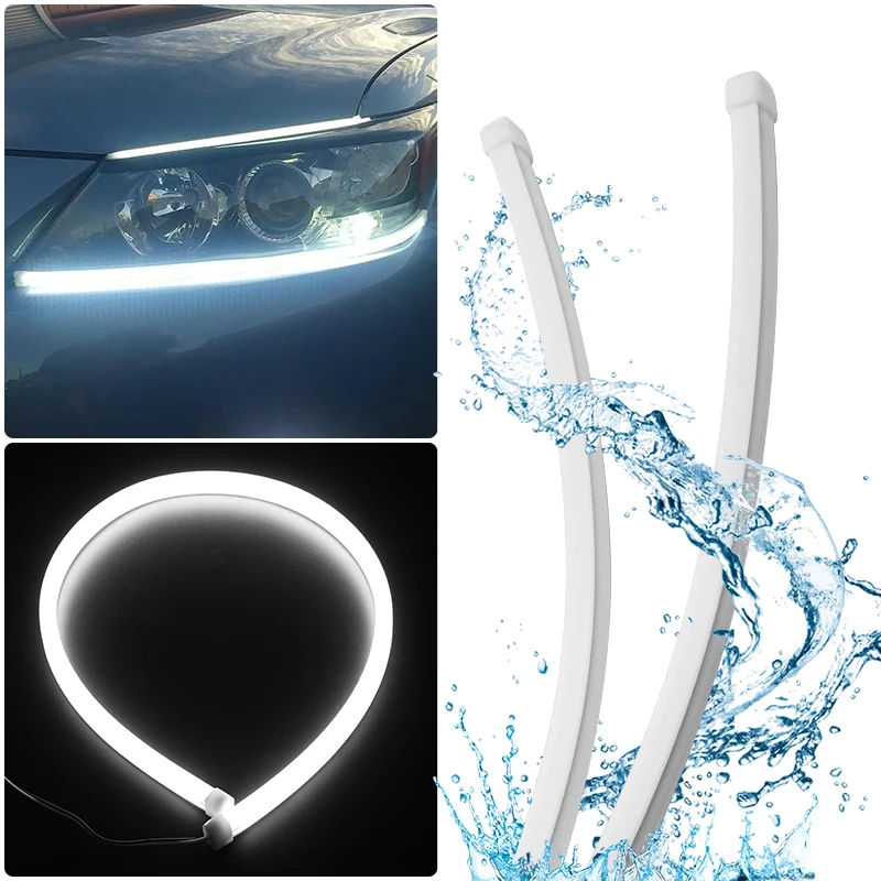 2 шт. 45/60 см Автомобильный светодиодный гибкий белый ходовой огонь светильник