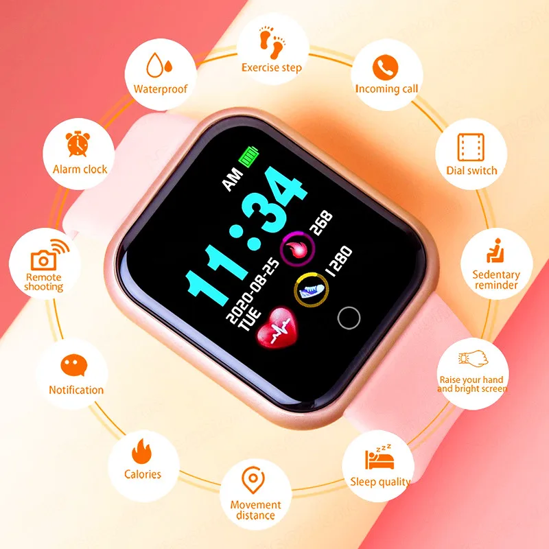 

2021 Smart Watch Men Women Blood Pressure Heart Rate Monitor Bluetooth Fitness Watch Smart Bracelet Smartwatch For Android IOS