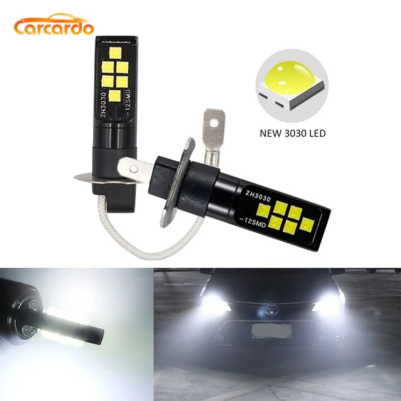 Автомобильные светодиодные противотуманные фары Carcardo 2 шт. H1 H3 H7 H8 H11 9005 9006 HB4 12 В