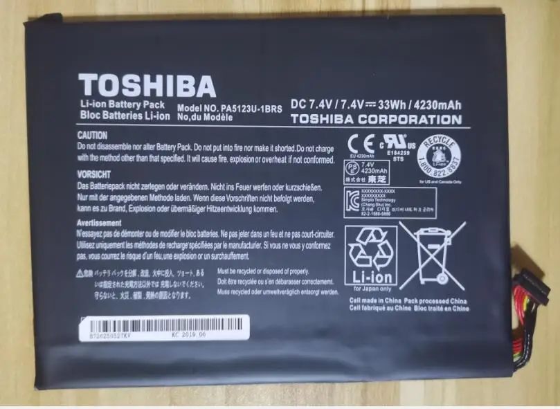 Фото Новый оригинальный аккумулятор для Toshiba eXcite Pro AT10LE A 7 4 V 33WH|Аккумуляторы ноутбуков|