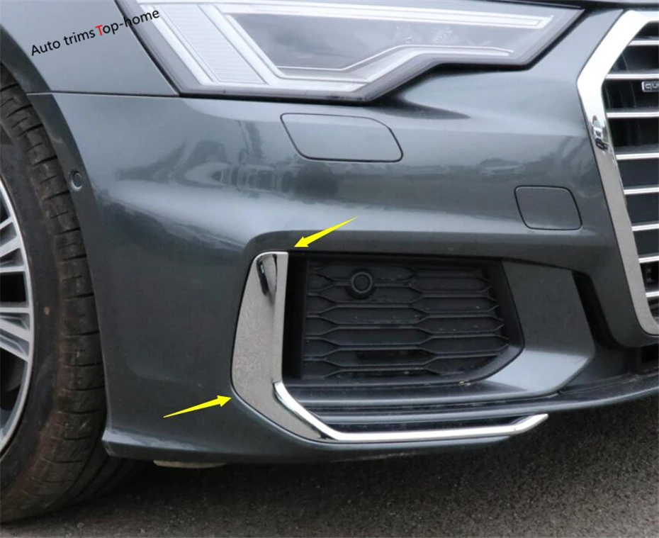 Yimaautotrims передние противотуманные фары лампа век брови крышка отделка Подходит для Audi A6 C8 Хром Стайлинг хром яркий ABS