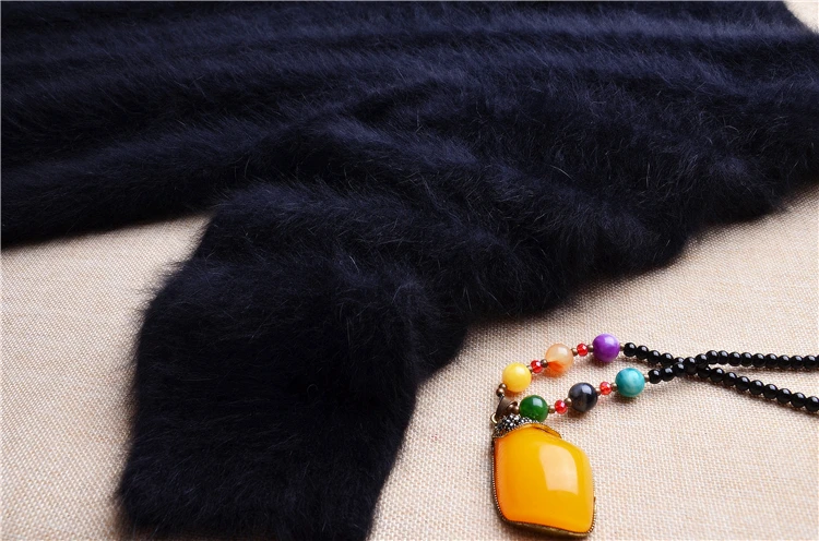 

ladies women medium long black mink cashmere cardigans angora rabbit fur knitted loose oversized jacket coat female sweater pull