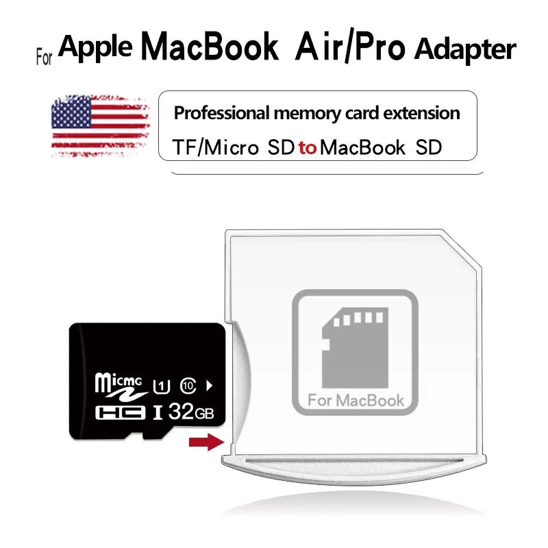 Ingelon адаптер карты Micro SD Nifty-Мини-накопитель для ноутбука Macbook Air 13 и 13/15 аксессуары
