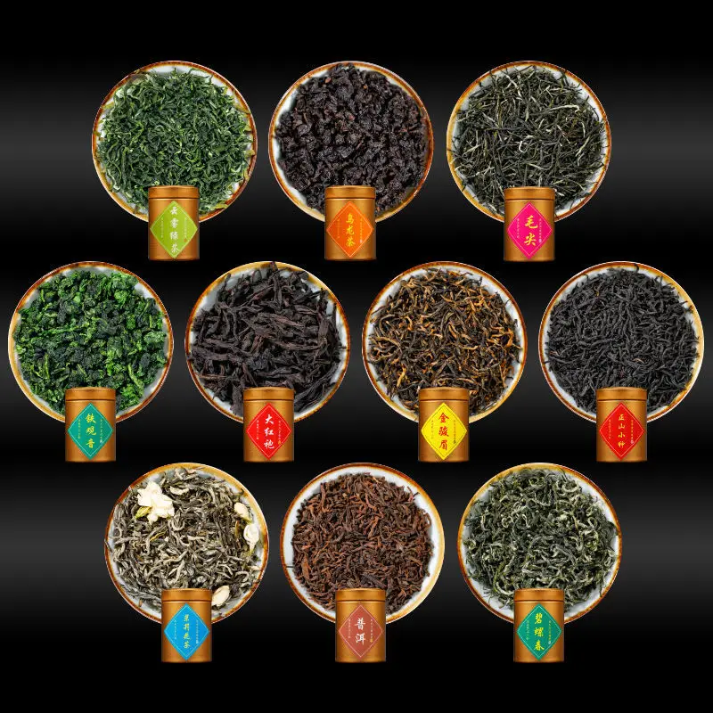 

TOP 10 China Famous Organic Tea Bag Combination, Jin Jun Mei, Tie Kuan Yin , Green Tea, Oolong Tea , Natural Health Food Gift