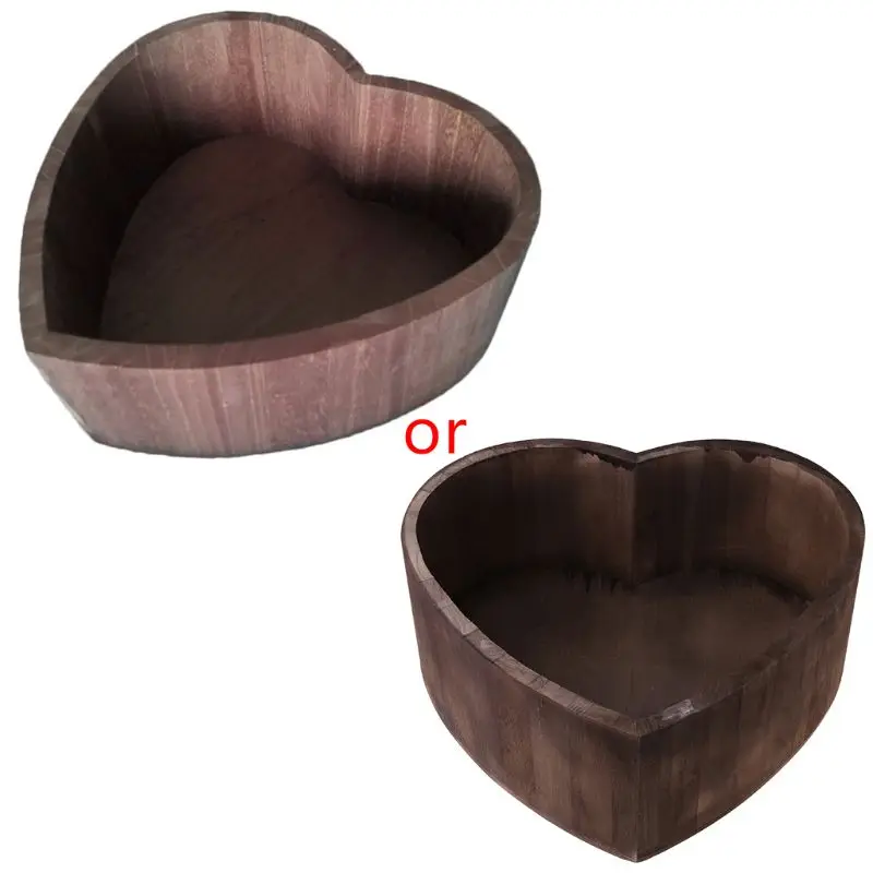 

Baby Photography Props Wooden Heart Shape Box Newborn Infants Photo Posing Prop