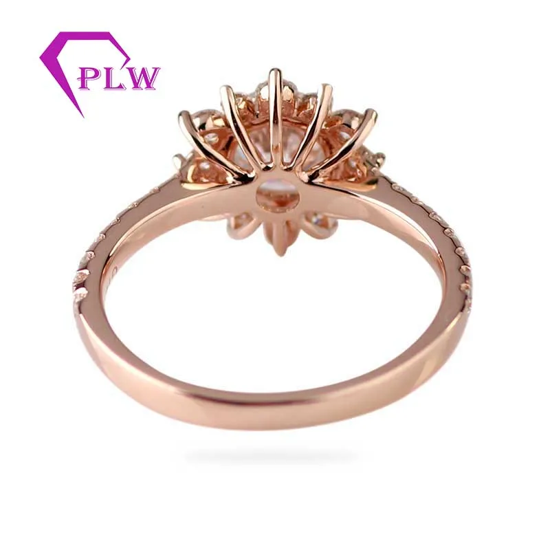 Кольцо женское из розового/желтого/белого золота с бриллиантами 14 К/6 5 к |