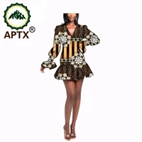 african women dress one shoulder dress knee length ankara style party floral skirt sexy elegant slash neck wax pure cotton slim