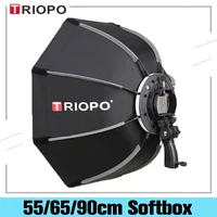 triopo 55cm 65cm 90cm speedlite portable octagon umbrella softbox outdoor flash soft box for canon godox