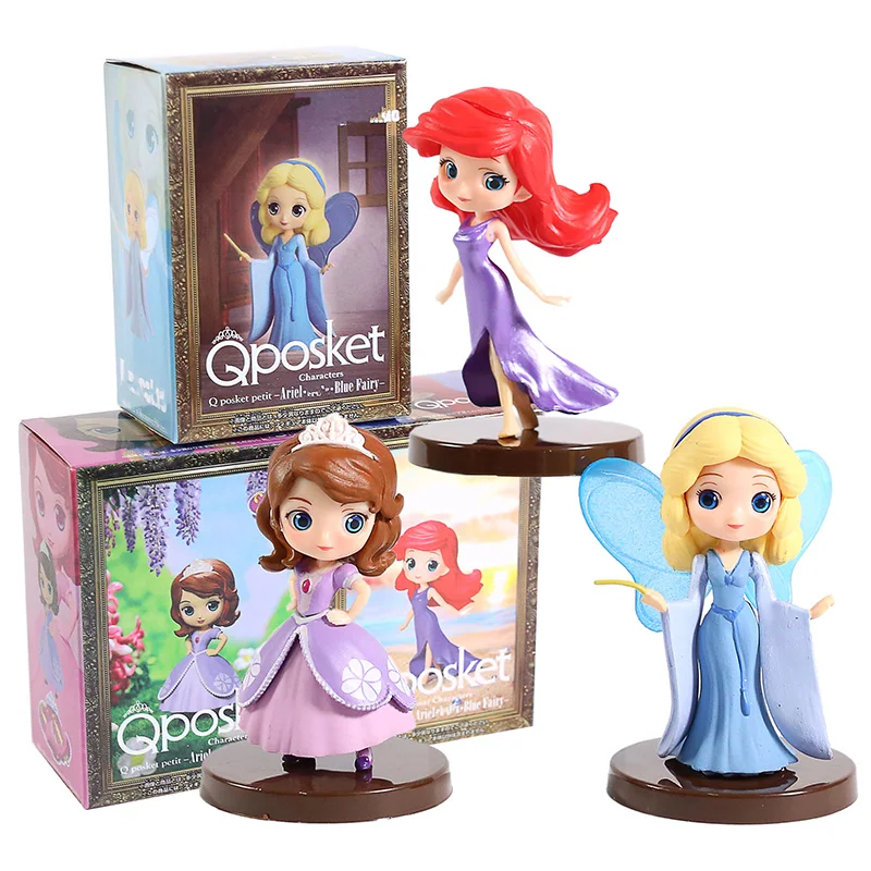 vol15 box 3 шт./компл. Q Posket персонажи Petit Princess София Ариэль синяя Фея фигурки аниме коллекционные куклы детские игрушки - Цвет: vol15 box