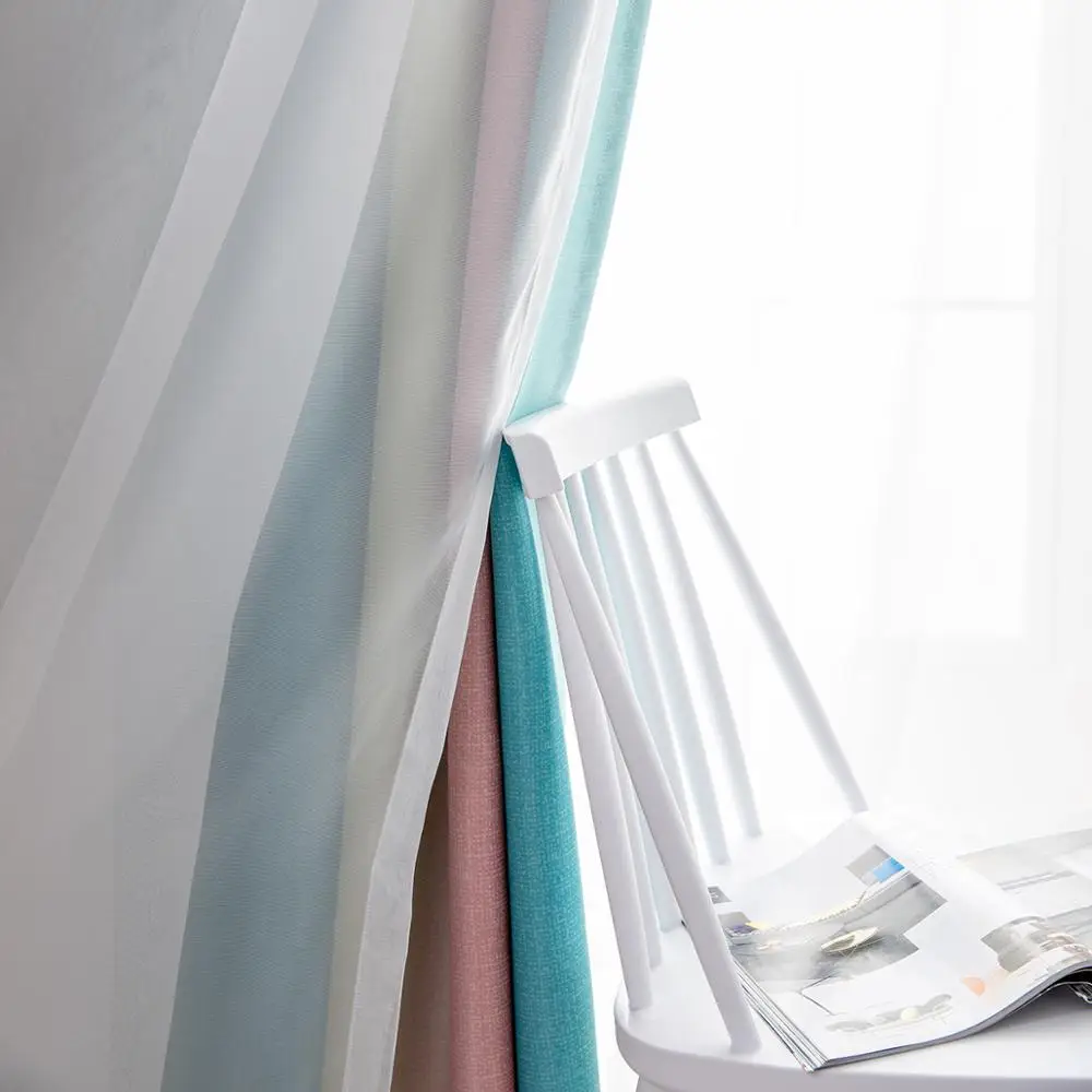 Hollow out Stars Gradient Color Curtains For Living Room Tulle On The planetarium windows Modern | Дом и сад