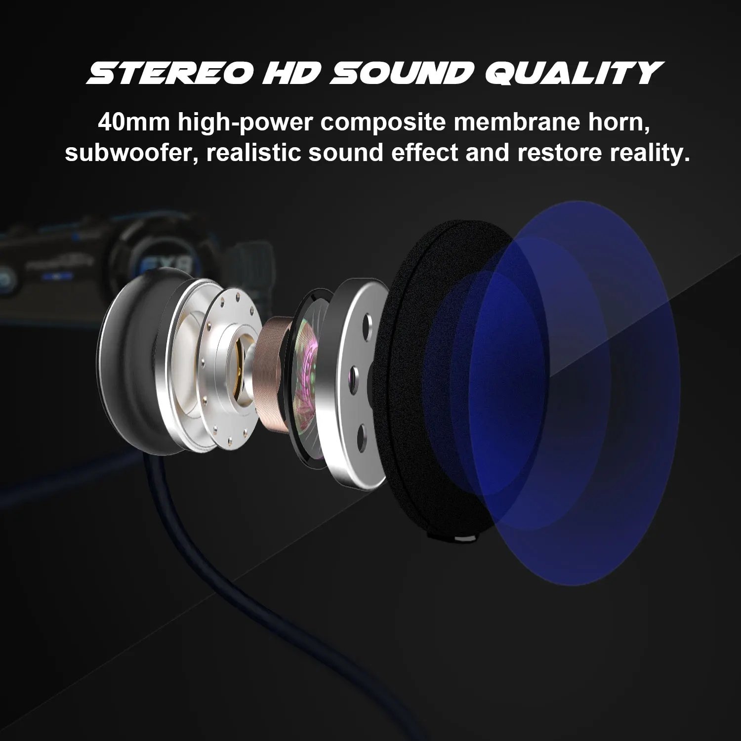 New Arrival Fodsports 2 pcs FX8 AIR motorcycle helmet intercom wireless bluetooth headset BT 5.0 FM Radio 3 sound effects | Автомобили и