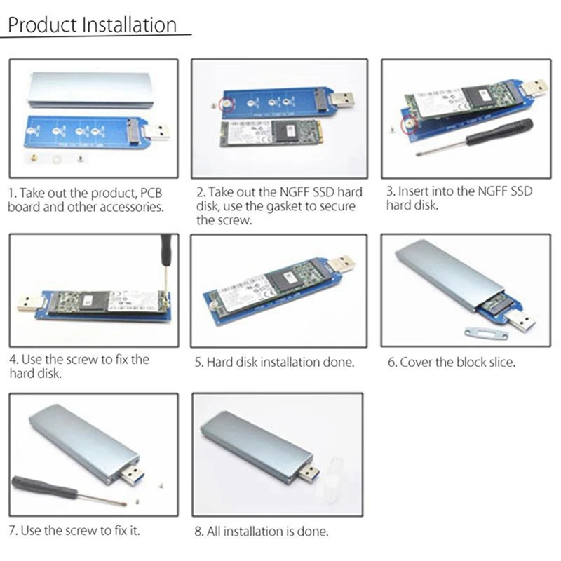 

M.2 Ngff Ssd Sata to USB 3.0 Converter Adapter Case with CY B+M Socket 2 M.2 NGFF (SATA) SSD to 2.5 SATA Adapter