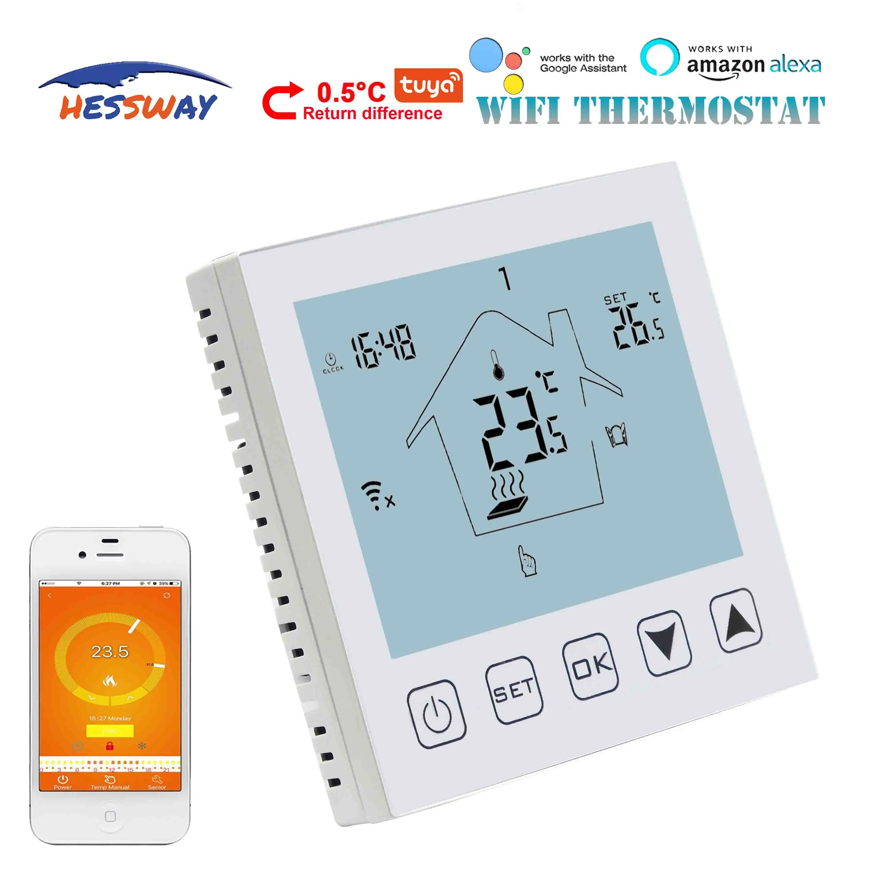 HESSWAY TUYA 3A котел клапан радиатора Wi-Fi термостат для контроллера соединения 2-в-1 |