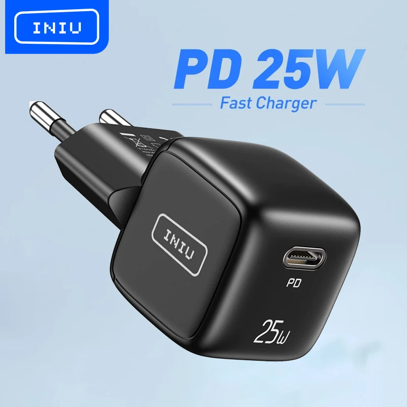 Зарядное устройство INIU с USB Type-C 25 Вт быстрая зарядка настенный адаптер для iPhone 13