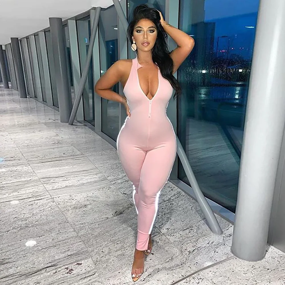 Комбинезон без рукавов со светоотражающими вставками на молнии спереди |