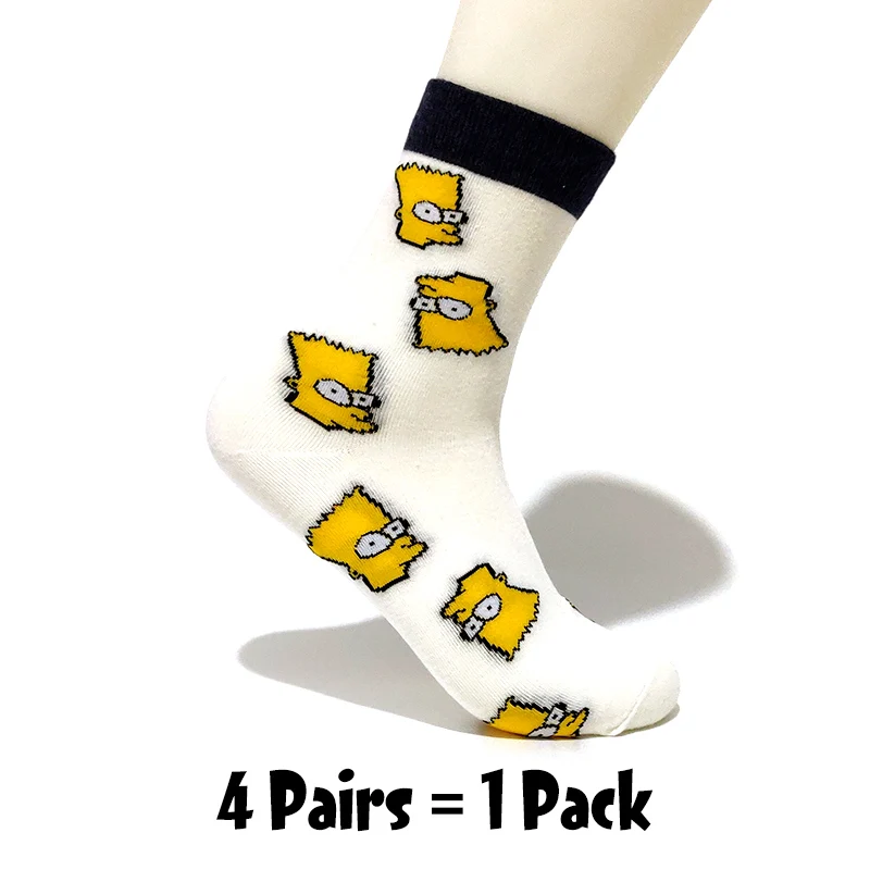 4 Pairs-12 4 пар/упак. Новые мужские носки хлопковые с забавным рисунком для семьи новые милые носки до лодыжки забавные счастливые носки с животными женские Тапочки - Цвет: 4 Pairs-12