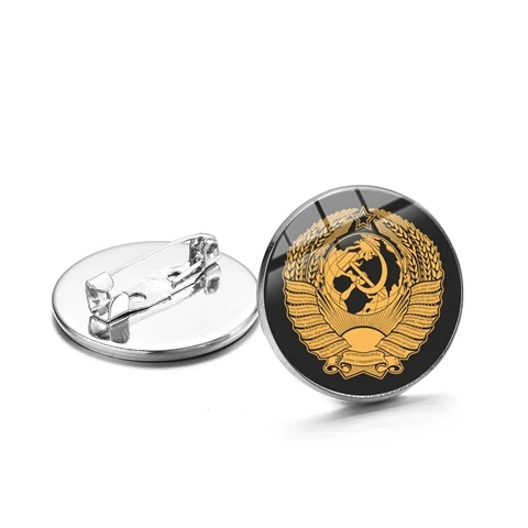 Style 8 SONGDA Hero Stalin CCCP Retro Brooch Sickle Hammer Sign Soviet Russian Army Icon Badge for Men Coat Suit Metal Pins High Quality - Окраска металла: Style 8