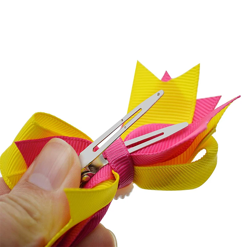 Небольшой двухцветный наборный косичка с бантом для малышей девочек рисунком 10