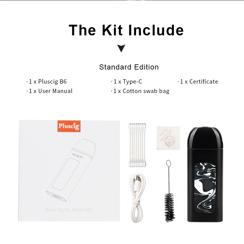 

Pluscig B6 Heating Tobacco Vape Kit 850mAh Heater Vaporizer & Up To 10 Continuous Smokable Compatibility & Heating Tobacco Stick
