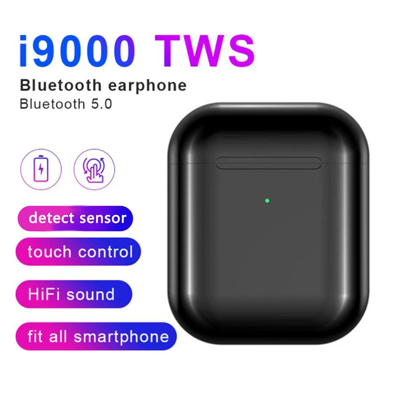 black I19000 TWS черно-белая Беспроводная гарнитура Bluetooth гарнитура наушники гарнитура(для оригинального iphone и Android телефона - Цвет: black